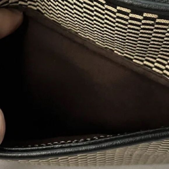 COACH Legacy Black White Jacquard and Leather Color Block Shoulder Bag - Picture 15 of 17